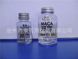 高檔保健品玻璃瓶(高檔保健品玻璃瓶,海康印字瑪咖瓶)